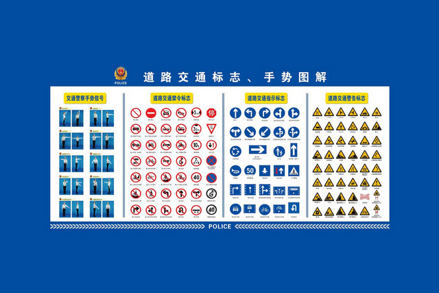 交通手势道路交通标志牌