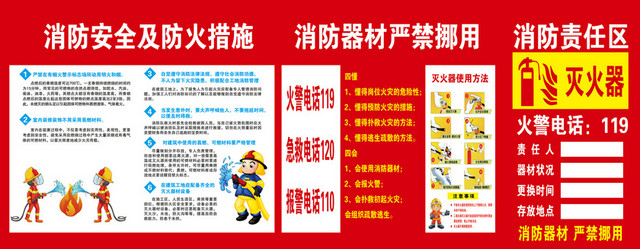 消防安全标识消防安全责任人红色