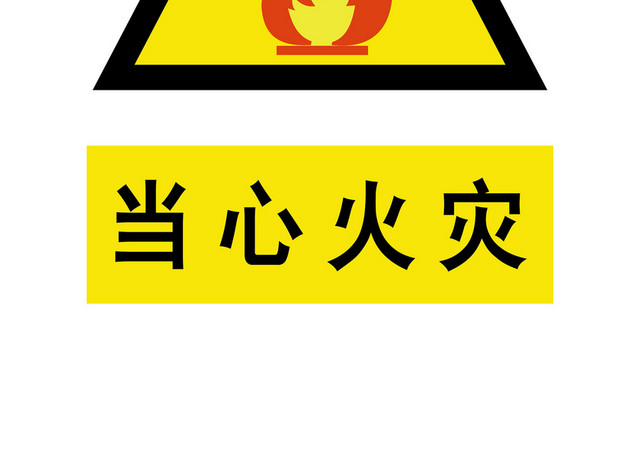 安全指示牌当心火灾警示牌