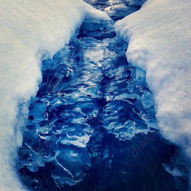 景观 小溪运行 冻结 冬天 冰 寒冬 雪 冷 弗罗斯特