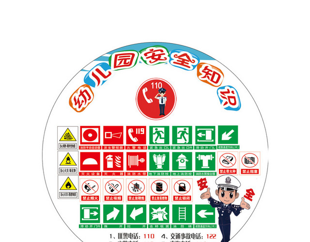 安全标识幼儿园安全知识图标设置