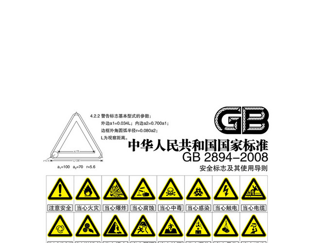 安全标志安全标示牌GB国家标准