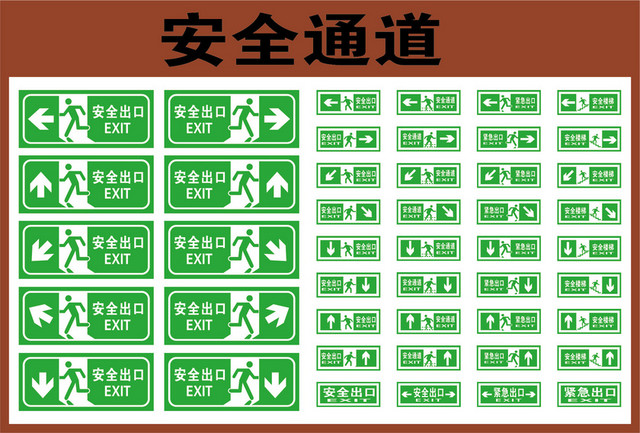 安全标志安全通道安全出口标识大全