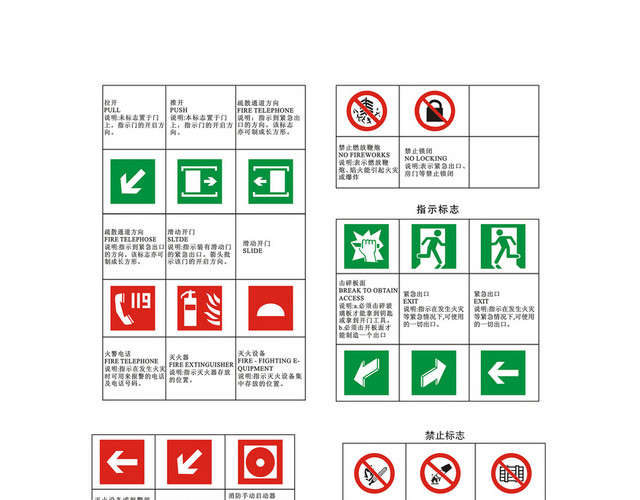 安全标志警告标志禁止标志