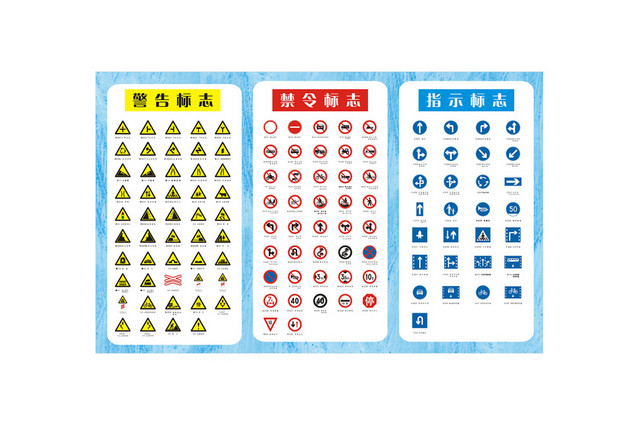 安全标志禁令指示标志标识蓝色