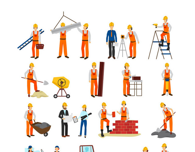 五一劳动建筑工人安全生产素材