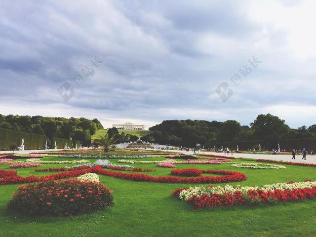 建筑时尚花卉园景观设计背景图片