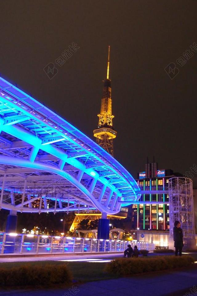 旅游唯美夜景名古屋日本背景图片