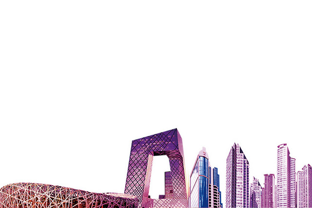 城市剪影都市生活建筑元素PSD素材