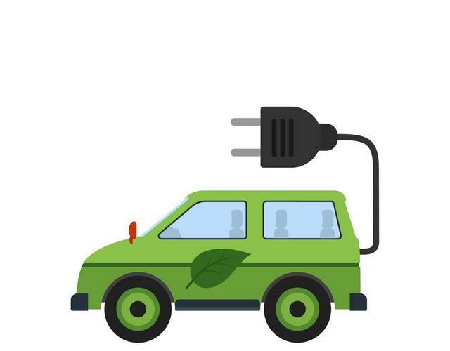 卡通手绘素材PNG节能汽车