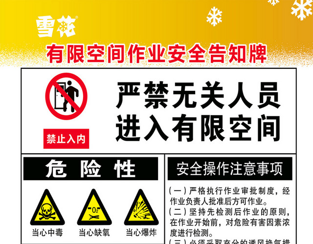 有限空间安全警示标志禁止入内当心中毒警示牌