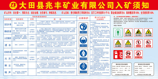 矿山安全警示牌矿业有限公司入矿须知