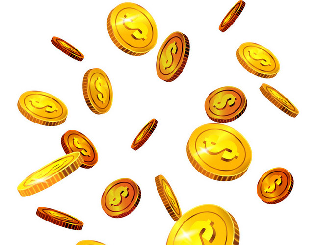 金币漂浮悬浮金币掉落的金币