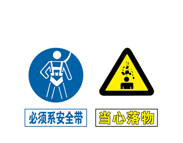 安全标识当心落物禁止抛物