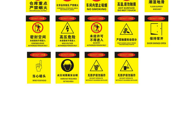 安全标识禁止吸烟高压危险等标示牌