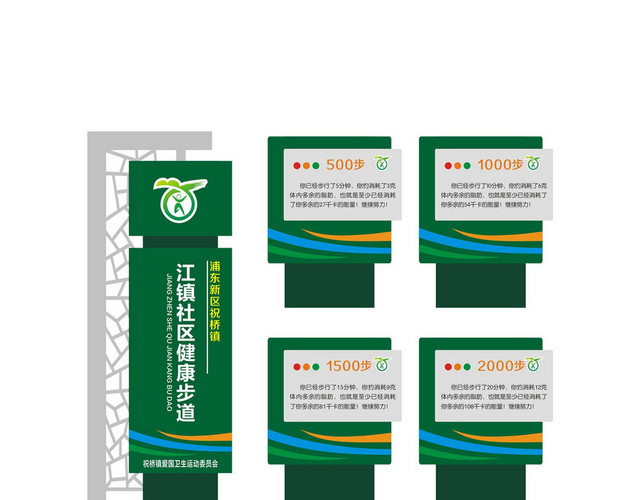 公园指示牌健康步道
