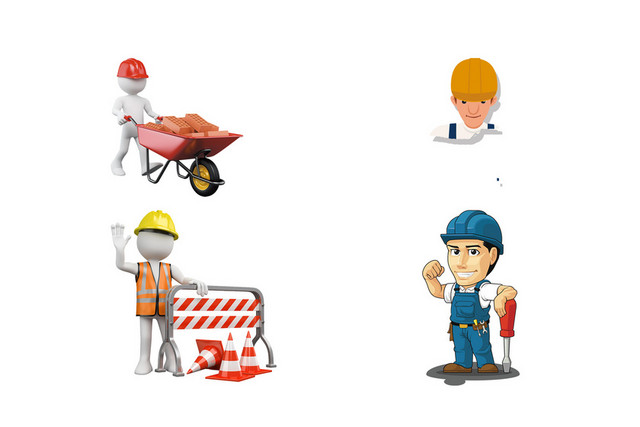 安全生产现场施工工人PNG素材