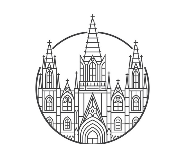 矢量风线条社区建筑图标装饰素材