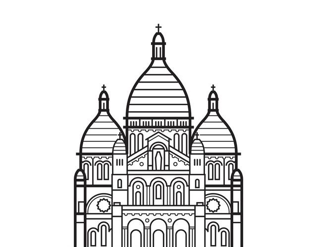 矢量风线条社区建筑图标装饰素材