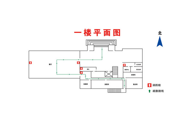 安全疏散一楼消防疏散线路图