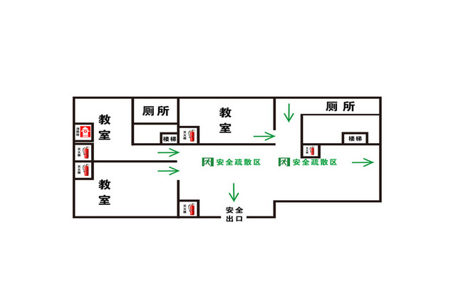 安全疏散学校安全疏散图