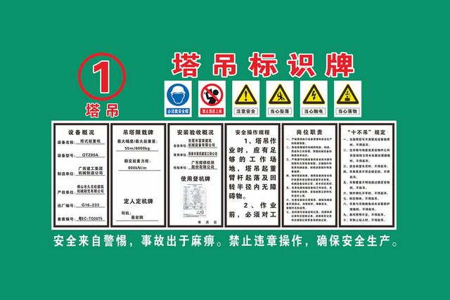 塔吊标识牌