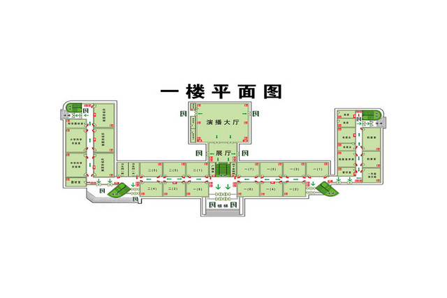 安全疏散一楼展播大厅展厅安全疏散示意图