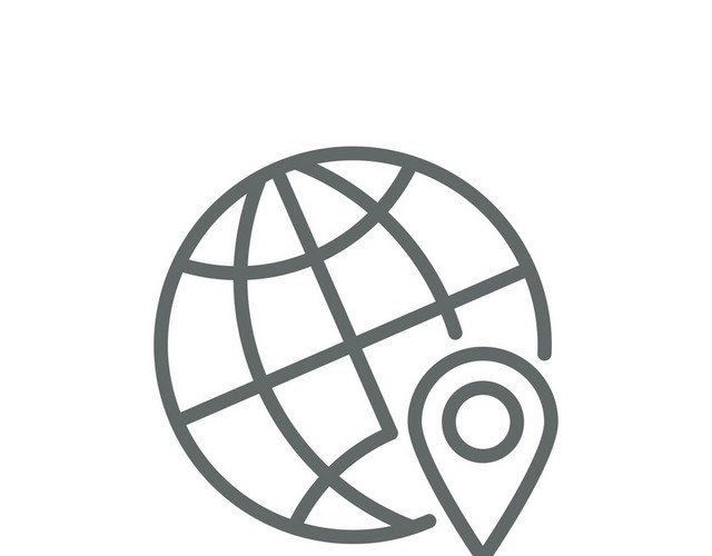 UI网页图标科技手绘PNG地球位置