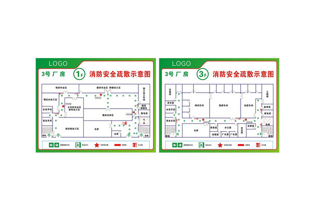 安全疏散厂房消防安全疏散示意图