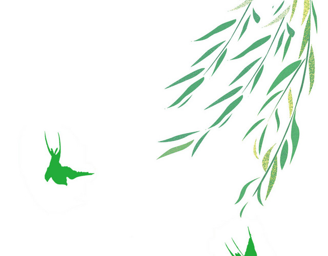 清明节春天踏青柳树燕子素材