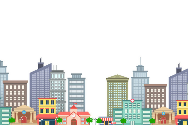 城市剪影校园安全安全教育城市建筑素材