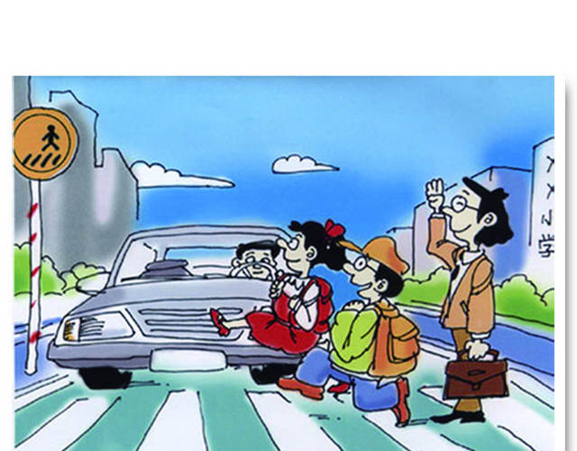 校园安全安全教育小学生过马路素材
