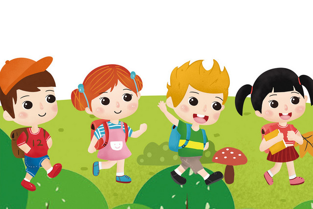 校园安全安全教育卡通小学生素材