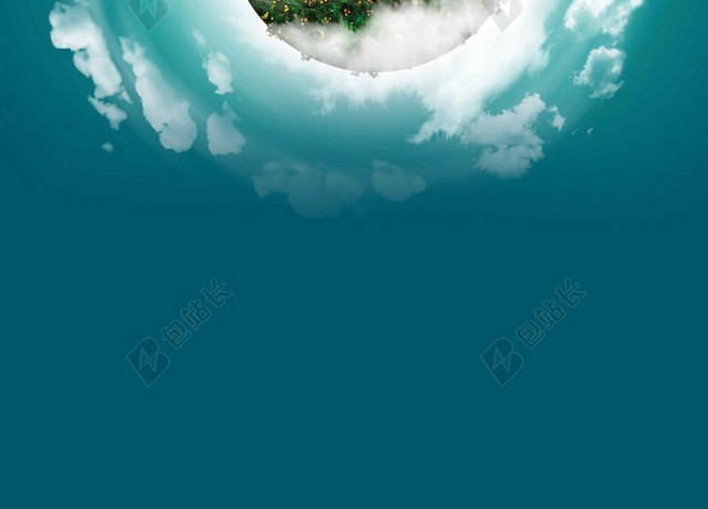 白云地球卡通世界地球日4月22日公益海报背景