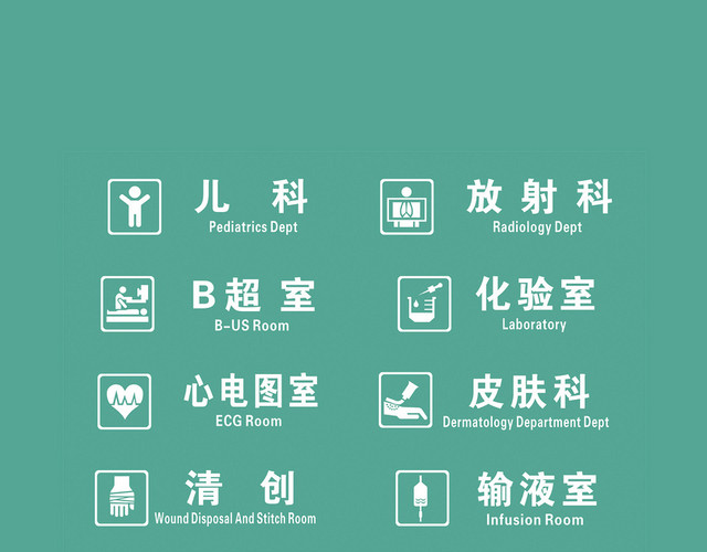 儿科放射科化验室门牌标识牌