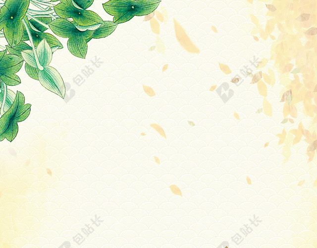 稻田风车插画二十四节气传统节日小满海报背景素材