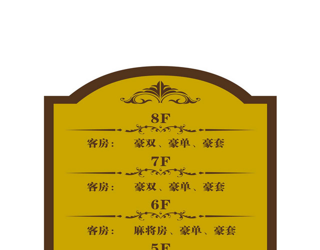 酒店指示牌酒店楼层分布图