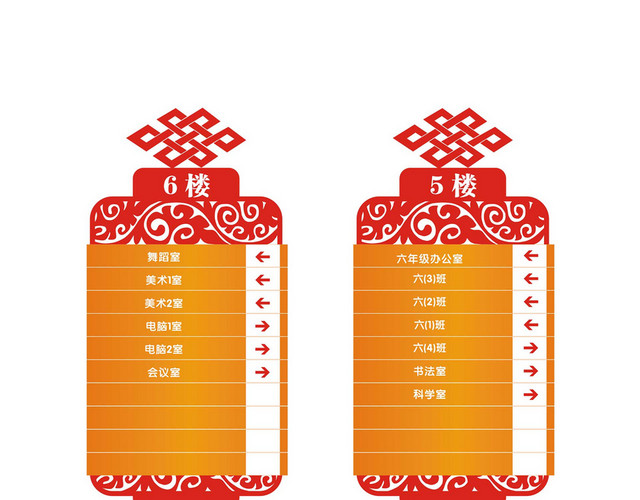 楼层指示牌小学班级艺术班楼层指示牌