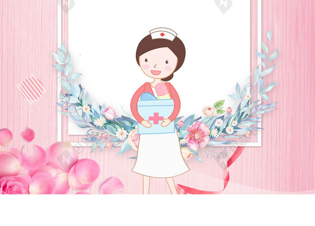爱心人物粉色512国际护士节白衣天使海报背景