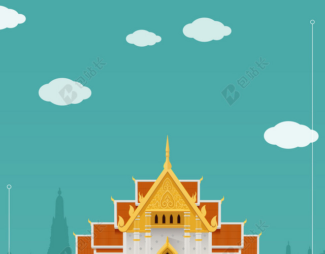绿色卡通清新泼水节傣族文化传统民俗旅游宣传海报背景