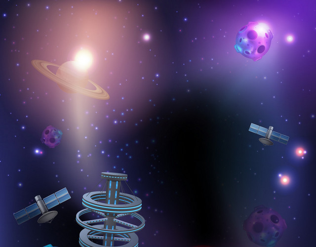 银河梦幻太空科技星空中国航天日宇宙矢量图