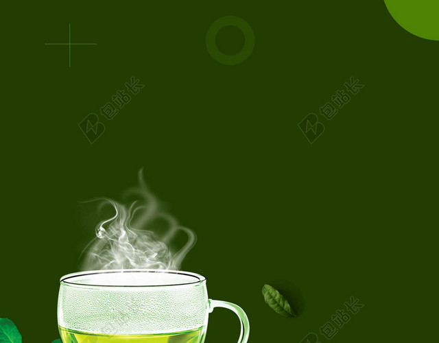 茶杯茶具绿茶新茶春茶上市海报背景