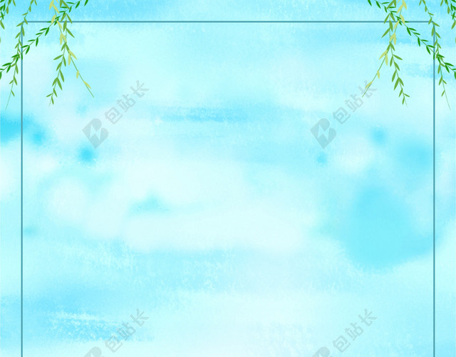 清新蓝天西瓜立夏二十四节气传统节日宣传海报背景