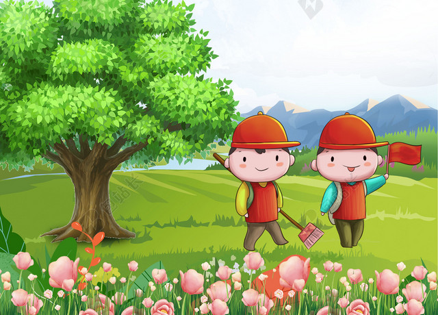 世界卫生日4月7日手绘环保公益广告蓝色背景海报