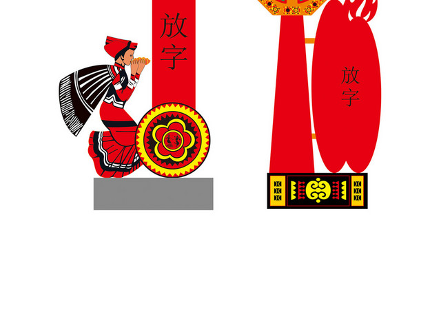 少数民族形象导视牌