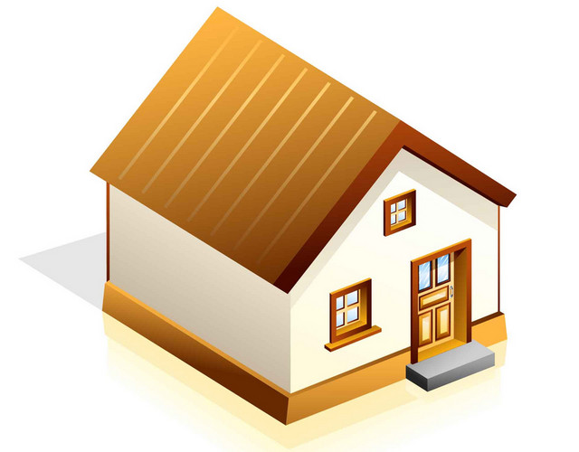 乡间小屋建筑图标素材