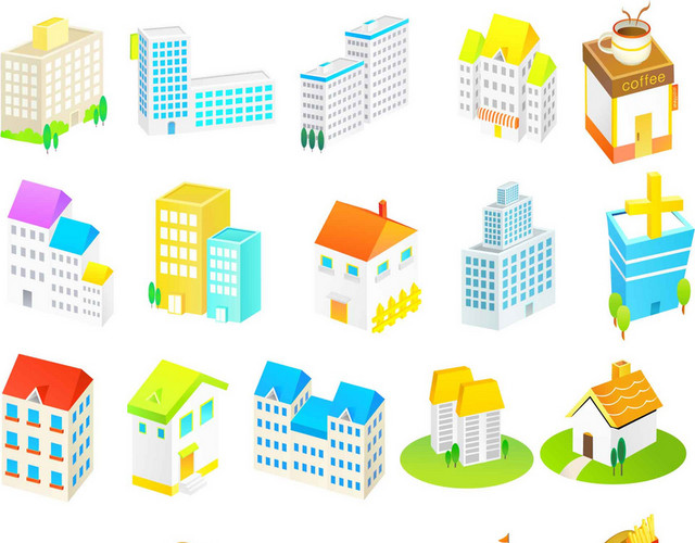 城市建筑图标素材
