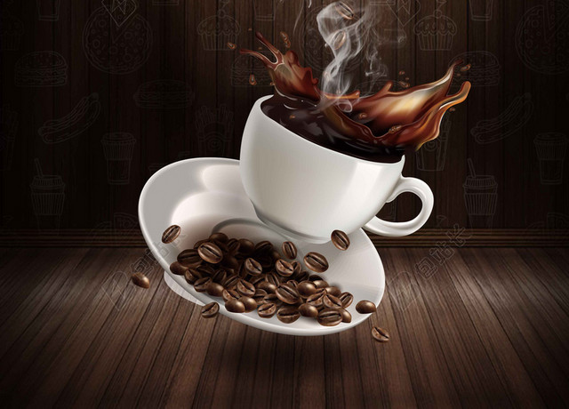 咖啡杯景下午茶宣传促销海报背景