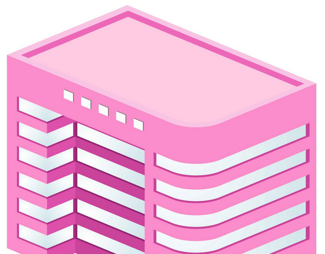 粉色美丽建筑图标