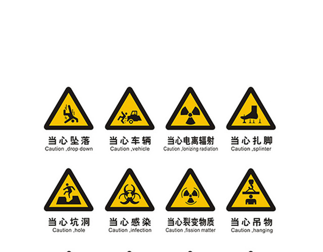 警示标识当心坠落当心车辆